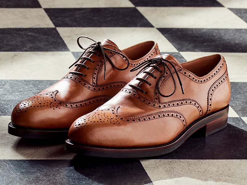 brogues on checkered floor