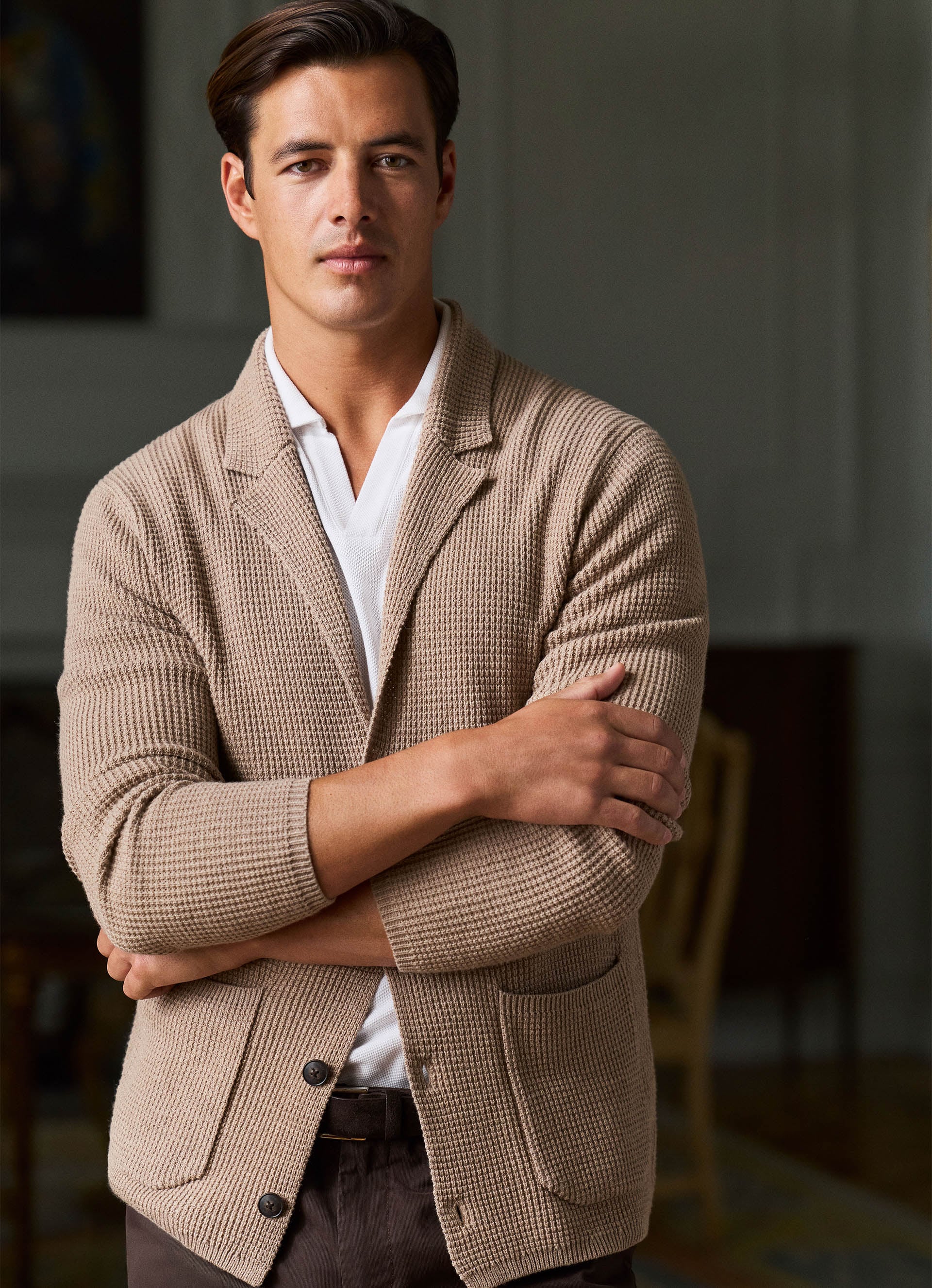 Kiton Prince of Wales Double Breasted Cashmere Blazer Cashmere blazer Denim jacket men