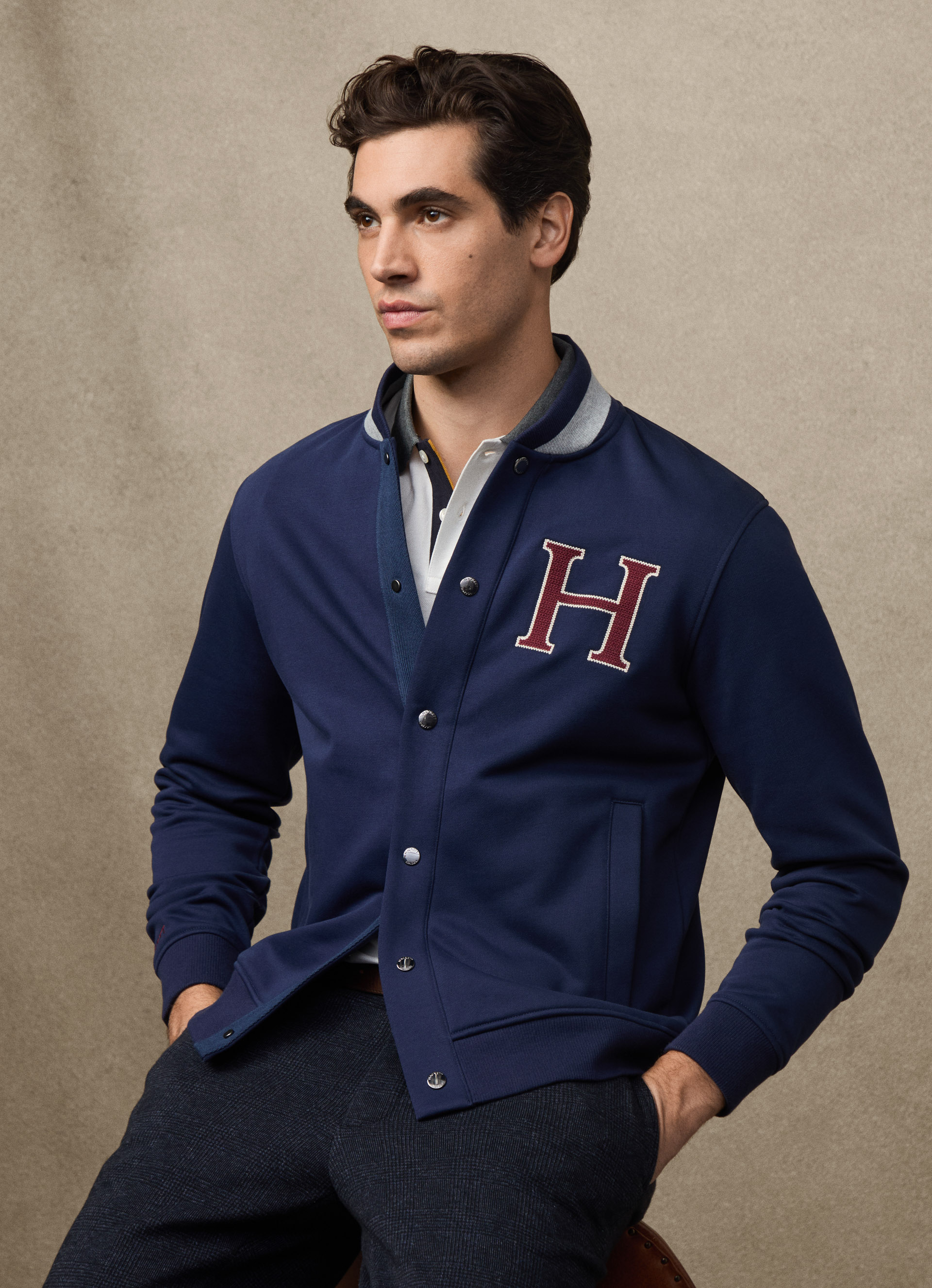 Sweat Varsity Avec Logo H Hackett London