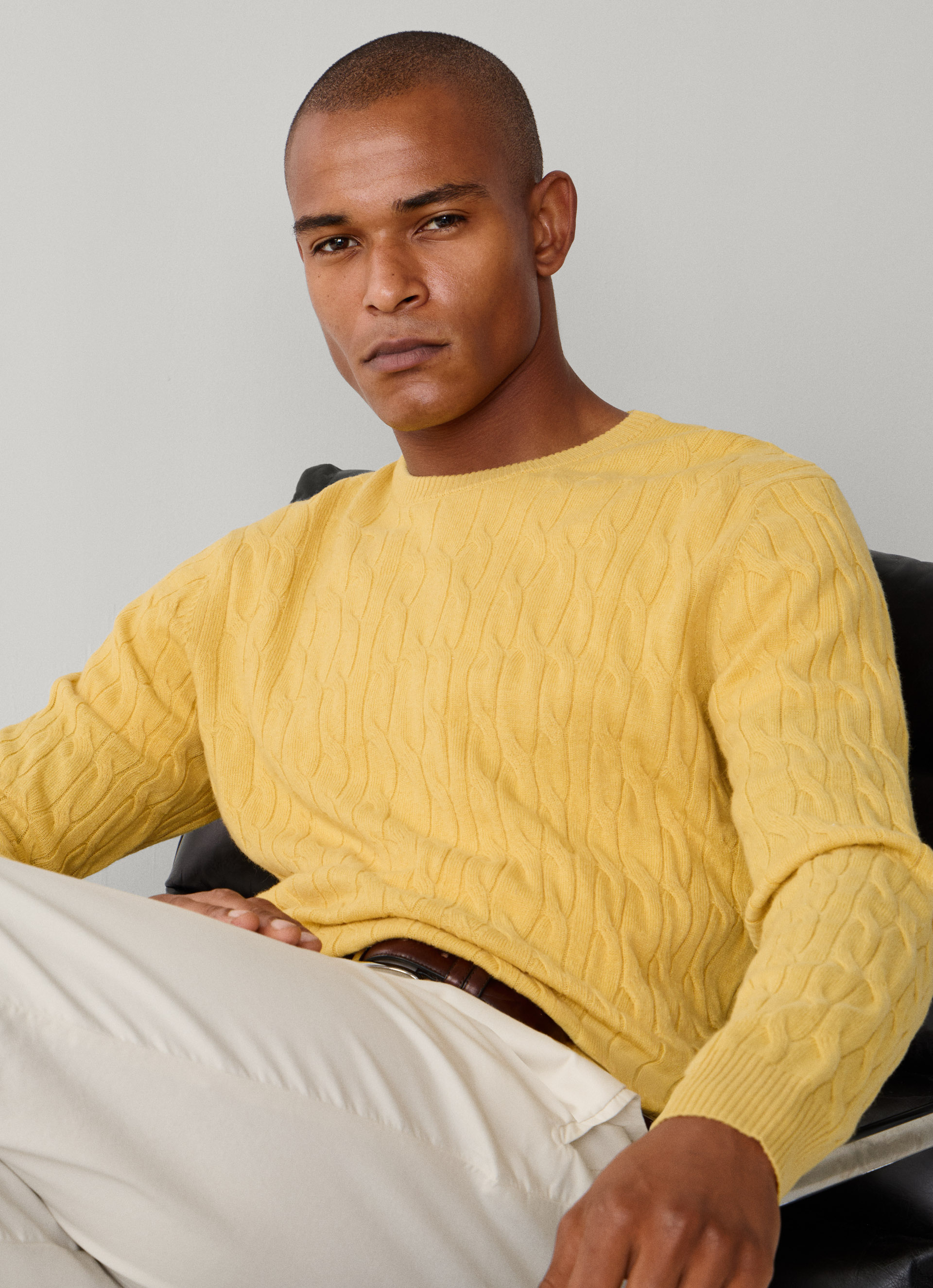 Lambswool Cable Crew-Neck Jumper Hackett