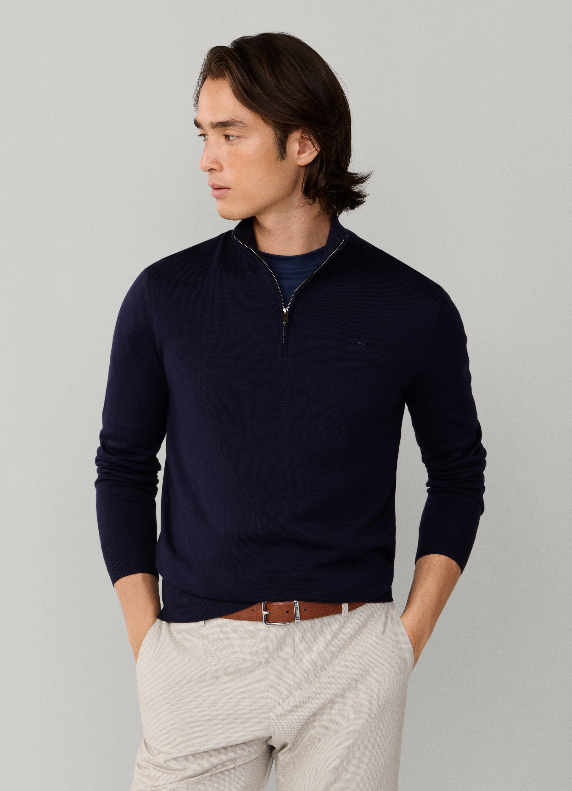 Clothing Hackett Merino Pullover Hackett London Cotton With Silk